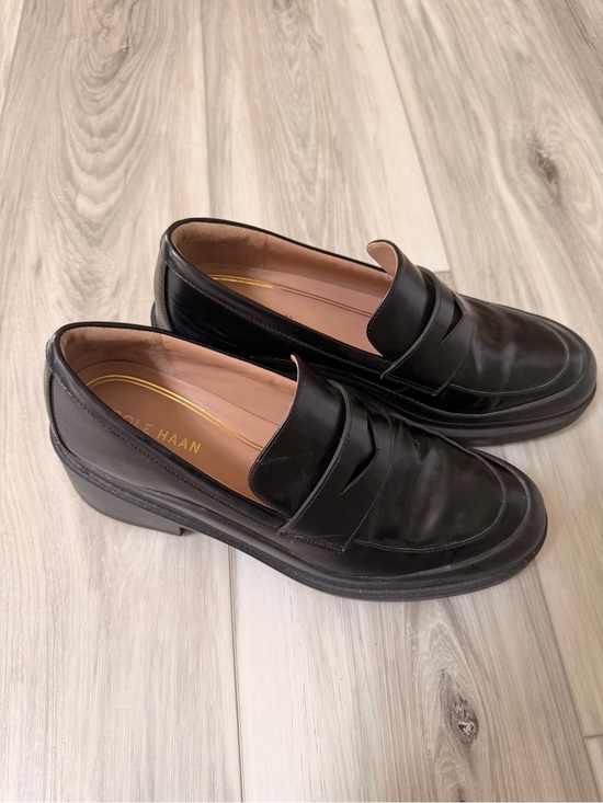 Cole Haan Shoes - Cole Haan Grand 360 Penny Loafers Black Leather Lug Sole Women’s Size 10B
